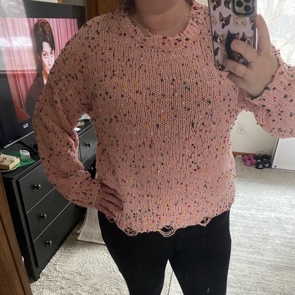 Light pink confetti sweater - Picture 3 of 3